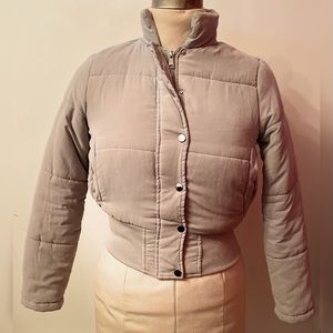 Grey cropped bubble jacket size 4